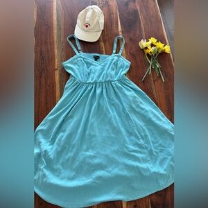 Torrid Size 0 Teal Babydoll Dress Flowy Summer Coastal Cottagecore